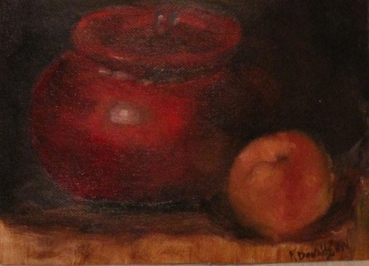 Red Pot and Peach